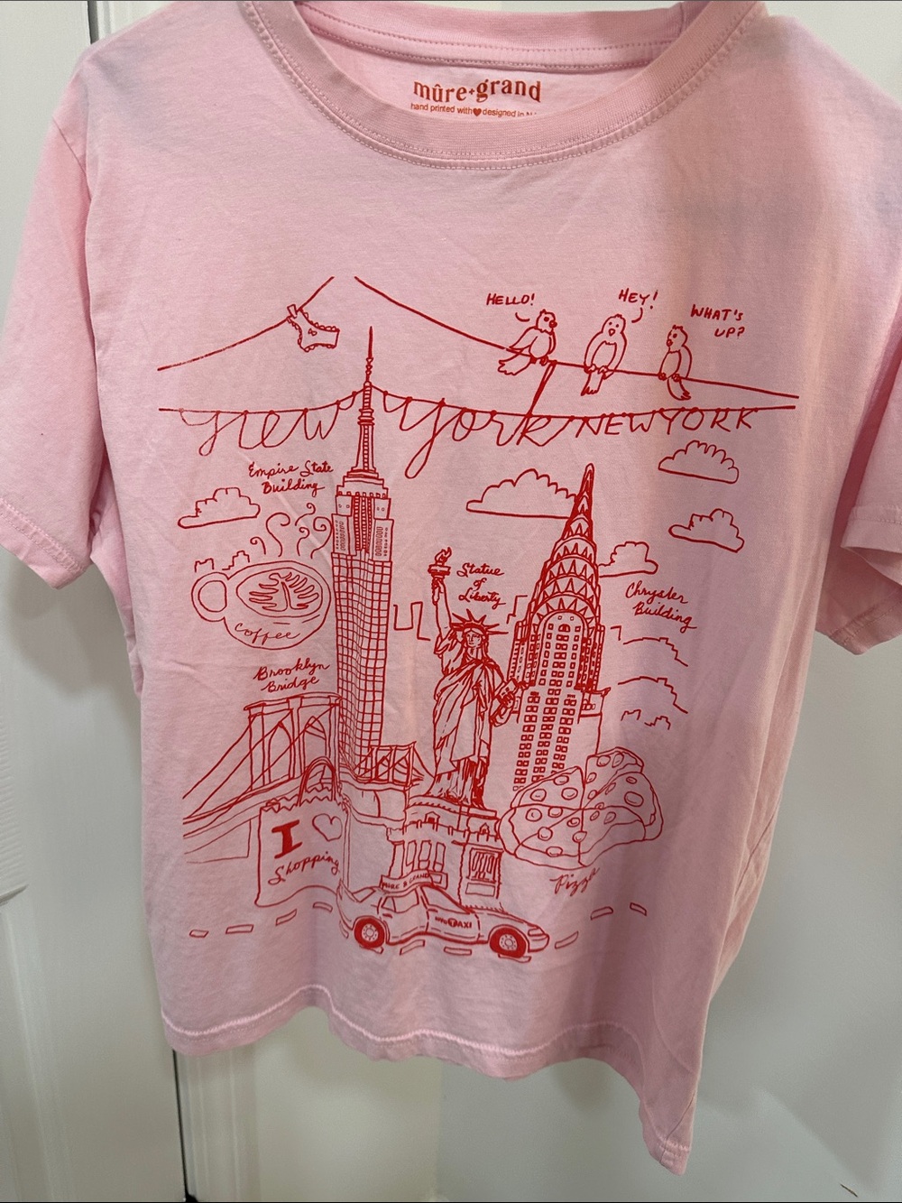 Pink Short-Sleeve New York Graphic Tee
